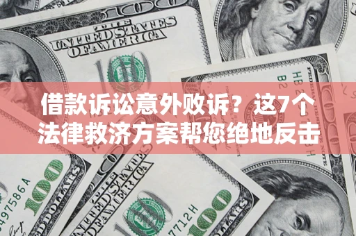 武汉借款诉讼意外败诉？这7个法律救济方案帮您绝地反击！