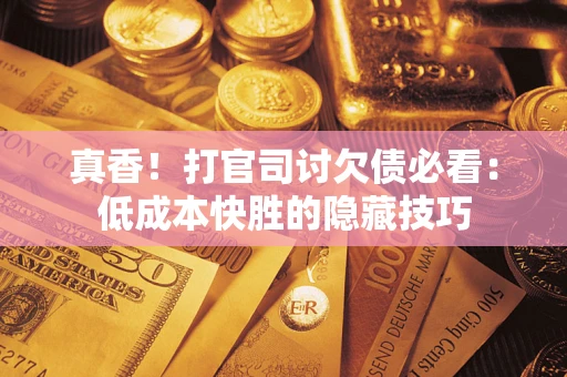 武汉真香！打官司讨欠债必看：低成本快胜的隐藏技巧