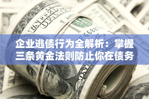 武汉企业逃债行为全解析：掌握三条黄金法则防止你在债务乱局中“踩雷”
